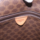 CELINE Macadam Canvas Tote Bag PVC Leather Brown Gold Auth ka5802-17