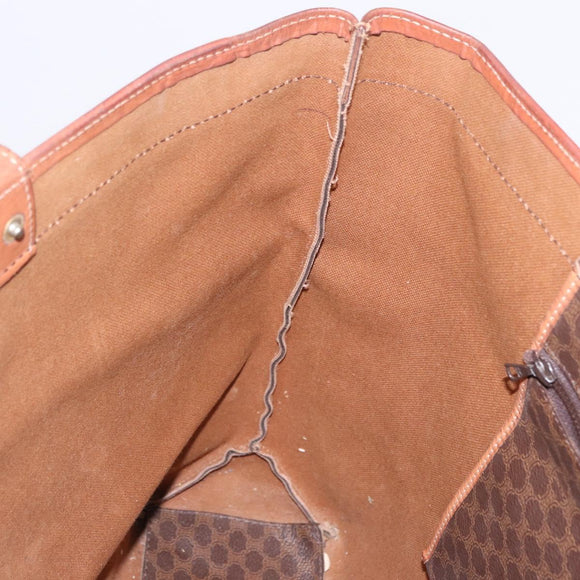 CELINE Macadam Canvas Tote Bag PVC Leather Brown Gold Auth ka5802