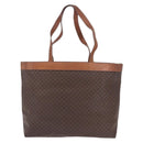 CELINE Macadam Canvas Tote Bag PVC Leather Brown Gold Auth ka5802-13