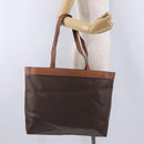 CELINE Macadam Canvas Tote Bag PVC Leather Brown Gold Auth ka5802-22