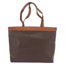 CELINE Macadam Canvas Tote Bag PVC Leather Brown Gold Auth ka5802-2