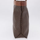 CELINE Macadam Canvas Tote Bag PVC Leather Brown Gold Auth ka5802-4