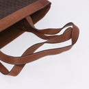 CELINE Macadam Canvas Tote Bag PVC Leather Brown Gold Auth ka5802-8