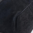 Christian Dior Trotter Canvas Boston Bag Suede Navy Silver Auth ka5806-14