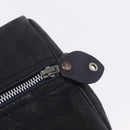 Christian Dior Trotter Canvas Boston Bag Suede Navy Silver Auth ka5806-10