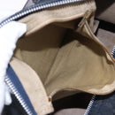 Christian Dior Trotter Canvas Boston Bag Suede Navy Silver Auth ka5806-21