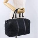 Christian Dior Trotter Canvas Boston Bag Suede Navy Silver Auth ka5806-22