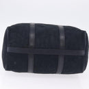 Christian Dior Trotter Canvas Boston Bag Suede Navy Silver Auth ka5806-5