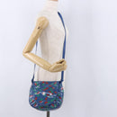 BOTTEGA VENETA Shoulder Bag Vinyl Blue Gold Auth ka5807A-21