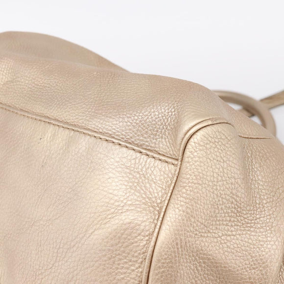 GUCCI Hand Bag Leather 2way Gold 223974 Auth ka5809