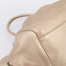 GUCCI Hand Bag Leather 2way Gold 223974 Auth ka5809-15