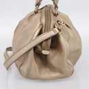 GUCCI Hand Bag Leather 2way Gold 223974 Auth ka5809-5