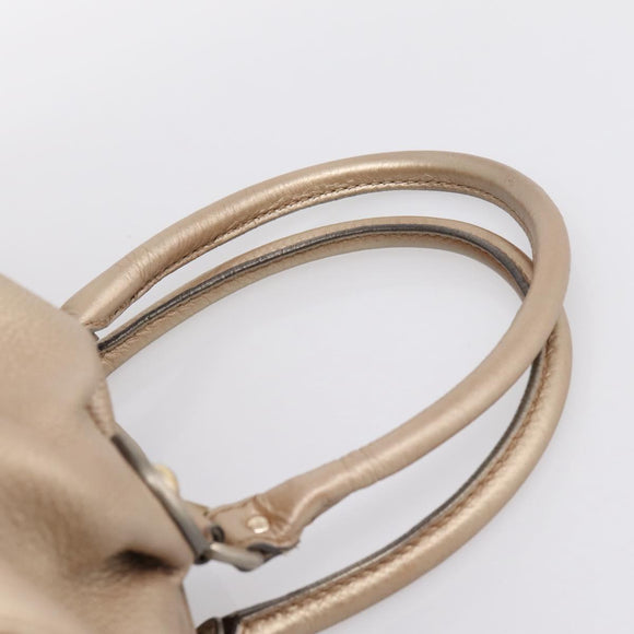 GUCCI Hand Bag Leather 2way Gold 223974 Auth ka5809