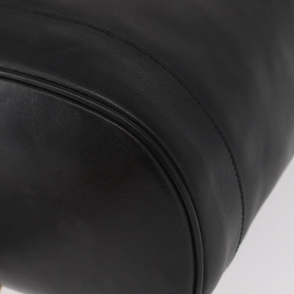 GUCCI Bamboo Body Bag Leather Black Gold 003 2113 0036 Auth ka581