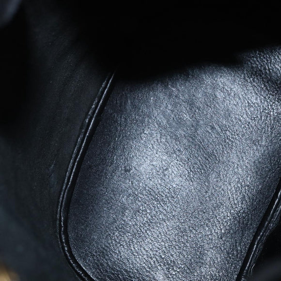 GUCCI Bamboo Body Bag Leather Black Gold 003 2113 0036 Auth ka581