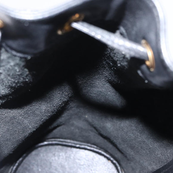 GUCCI Bamboo Body Bag Leather Black Gold 003 2113 0036 Auth ka581