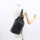 GUCCI Bamboo Body Bag Leather Black Gold 003 2113 0036 Auth ka581-21