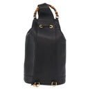 GUCCI Bamboo Body Bag Leather Black Gold 003 2113 0036 Auth ka581-3