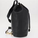 GUCCI Bamboo Body Bag Leather Black Gold 003 2113 0036 Auth ka581-5