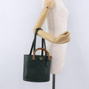 GUCCI Bamboo Diana Small Hand Bag Leather 2way Green Gold 750396 Auth ka5810M-18