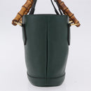 GUCCI Bamboo Diana Small Hand Bag Leather 2way Green Gold 750396 Auth ka5810M-4