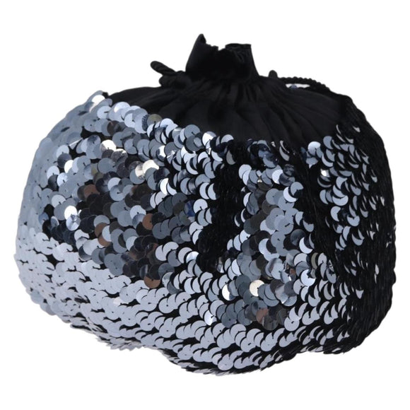 SAINT LAURENT Purse Shoulder Bag Sequin nylon Black Auth ka5811V