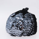 SAINT LAURENT Purse Shoulder Bag Sequin nylon Black Auth ka5811V-4