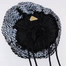 SAINT LAURENT Purse Shoulder Bag Sequin nylon Black Auth ka5811V-6