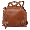GUCCI Bamboo Backpack Leather Brown Gold 003 2058 0016 Auth ka5812-2