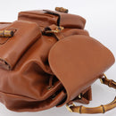 GUCCI Bamboo Backpack Leather Brown Gold 003 2058 0016 Auth ka5812-6