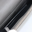 SAINT LAURENT Cassandra Chain Shoulder Wallet Leather Gray Silver Auth ka5813V-19