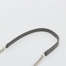 SAINT LAURENT Cassandra Chain Shoulder Wallet Leather Gray Silver Auth ka5813V-9