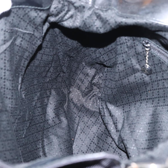 GUCCI Bamboo Shoulder Bag Canvas Black Silver 001 1014 1577 5 Auth ka582