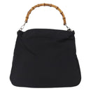 GUCCI Bamboo Shoulder Bag Canvas Black Silver 001 1014 1577 5 Auth ka582-13