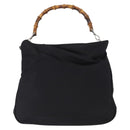 GUCCI Bamboo Shoulder Bag Canvas Black Silver 001 1014 1577 5 Auth ka582-2