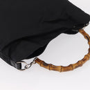 GUCCI Bamboo Shoulder Bag Canvas Black Silver 001 1014 1577 5 Auth ka582-6