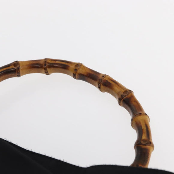 GUCCI Bamboo Shoulder Bag Canvas Black Silver 001 1014 1577 5 Auth ka582