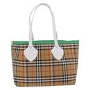 BURBERRY Nova Check Tote Bag Canvas Beige Auth ka5820V-3