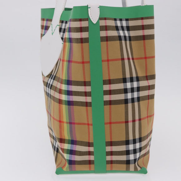 BURBERRY Nova Check Tote Bag Canvas Beige Auth ka5820V