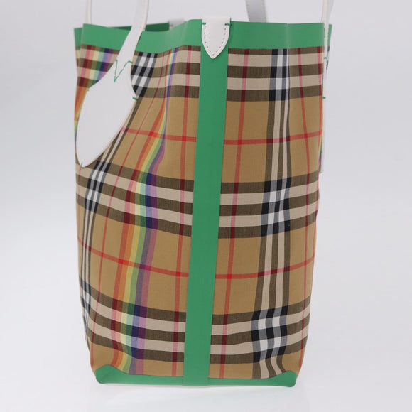 BURBERRY Nova Check Tote Bag Canvas Beige Auth ka5820V