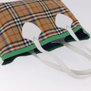BURBERRY Nova Check Tote Bag Canvas Beige Auth ka5820V-6