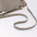 Miu Miu Hand Bag Leather 2way Beige Gold Auth ka5824A-9