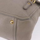 Miu Miu Hand Bag Leather 2way Beige Gold Auth ka5824A-16