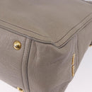 Miu Miu Hand Bag Leather 2way Beige Gold Auth ka5824A-18