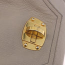 Miu Miu Hand Bag Leather 2way Beige Gold Auth ka5824A-20