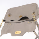 Miu Miu Hand Bag Leather 2way Beige Gold Auth ka5824A-21