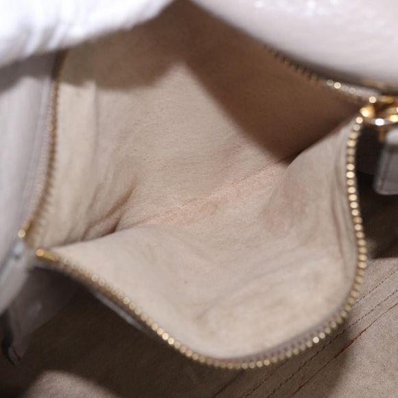 Miu Miu Hand Bag Leather 2way Beige Gold Auth ka5824A