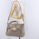 Miu Miu Hand Bag Leather 2way Beige Gold Auth ka5824A-27