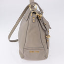 Miu Miu Hand Bag Leather 2way Beige Gold Auth ka5824A-5