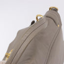 Miu Miu Hand Bag Leather 2way Beige Gold Auth ka5824A-8